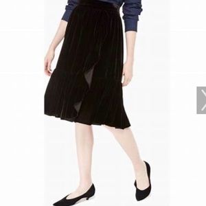 Kate spade velvet ruffle midi